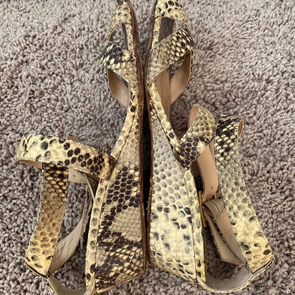 Jimmy Choo Snakeskin Print Connor Wedge Strappy S… - image 7